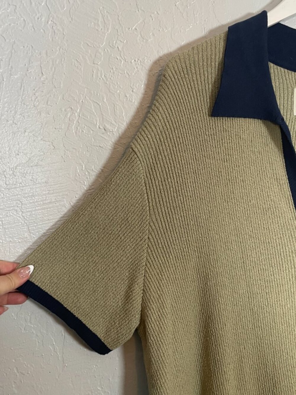 Anthropologie Olive Green and Navy Polo Jumpsuit - Picture 6 of 10